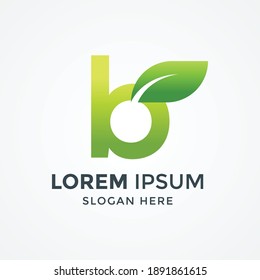 logo design of initial letter b. nature logo, leaf logo. a unique, exclusive, elegant, professional, clean, simple, modern logo. It would be perfect for your company