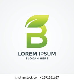 logo design of initial letter b. nature logo, leaf logo. a unique, exclusive, elegant, professional, clean, simple, modern logo. It would be perfect for your company