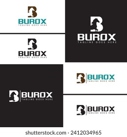 The logo design with the initial letter B is combined with a modern and professional horse head