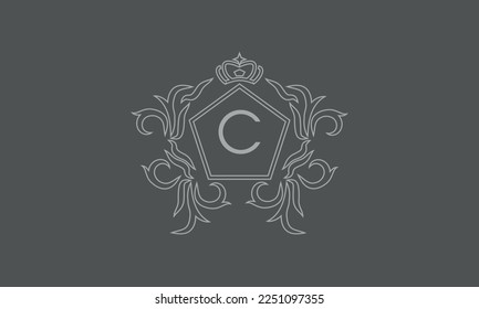 Logo design with initial letter С. Can be used for company logos, business, postcards.