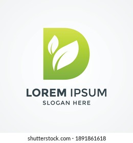 logo design of initial letter d. nature logo, leaf logo. a unique, exclusive, elegant, professional, clean, simple, modern logo. It would be perfect for your company