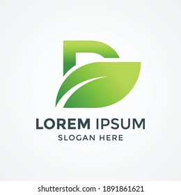 logo design of initial letter d. nature logo, leaf logo. a unique, exclusive, elegant, professional, clean, simple, modern logo. It would be perfect for your company