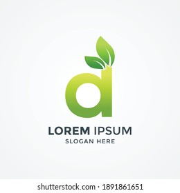 Logo-Design des Anfangsbuchstaben d. Naturlogo, Blatt-Logo. ein einzigartiges, exklusives, elegantes, professionelles, sauberes, einfaches, modernes Logo. Es wäre perfekt für Ihr Unternehmen