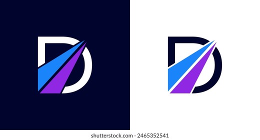 logo design Initial letter D financial marketing, financial, business with arrow direction logo vector illustration