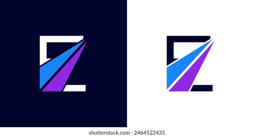 logo design Initial letter E financial marketing, financial, business with arrow direction logo vector illustration