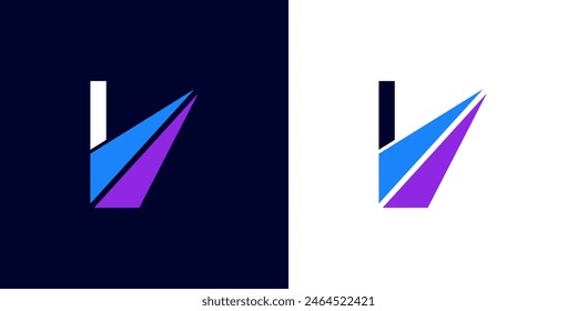 logo design Initial letter I financial marketing, financial, business with arrow direction logo vector illustration