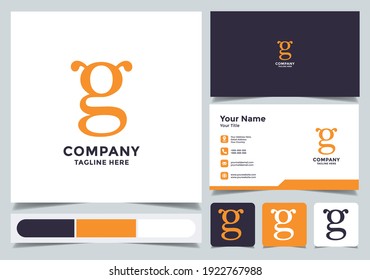 diseño del logotipo de la letra inicial G con tarjeta de visita. letra inicial G. Logo de Alien. Logo inicial. un logotipo único, exclusivo, elegante, profesional, limpio, sencillo y moderno.