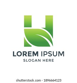 logo design of initial letter H. initial letter H leaf. leaf logo. nature logo. a unique, exclusive, elegant, professional, clean, simple, modern logo. It would be perfect for your company  