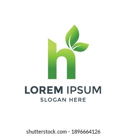 logo design of initial letter H. initial letter H leaf. leaf logo. nature logo. a unique, exclusive, elegant, professional, clean, simple, modern logo. It would be perfect for your company  