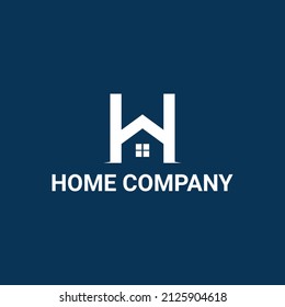 logo design initial letter h and house