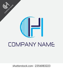 diseño del logotipo con la letra inicial h