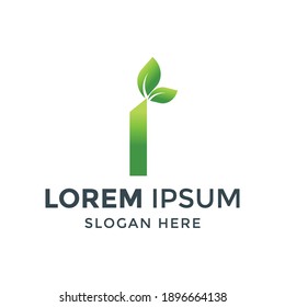 logo design of initial letter I. initial letter I leaf. leaf logo. nature logo. a unique, exclusive, elegant, professional, clean, simple, modern logo. It would be perfect for your company  