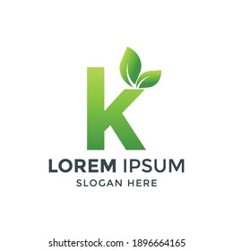 logo design of initial letter K. initial letter K leaf. leaf logo. nature logo. a unique, exclusive, elegant, professional, clean, simple, modern logo. It would be perfect for your company  