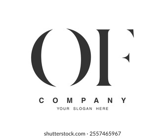 OF logo design. Initial letter o and f serif font style. Creative classic company name typography. Trendy logotype or identity. Vector illustration.