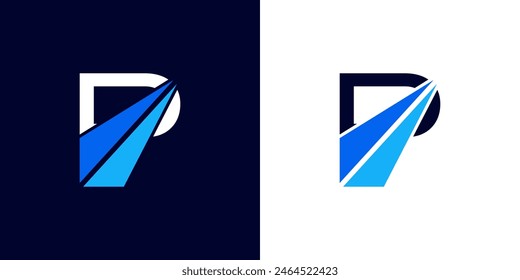 logo design Initial letter P financial marketing, financial, business with arrow direction logo vector illustration