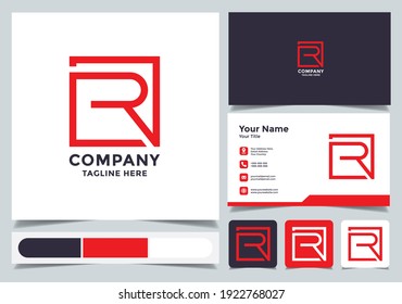 Logo-Design des Anfangsbuchstaben R mit Visitenkarte. Initial R. ein einzigartiges, exklusives, elegantes, professionelles, sauberes, einfaches, modernes Logo.