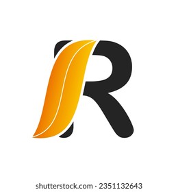 Logo design of initial letter R with leaf. nature logo, leaf logo. a unique, exclusive, elegant, professional, clean, simple, modern logo.
