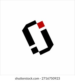 El diseño del logotipo de la letra inicial RJ en el concepto de la letra I u O.