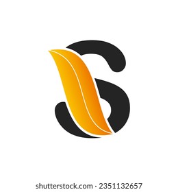 Logo design of initial letter S with leaf. nature logo, leaf logo. a unique, exclusive, elegant, professional, clean, simple, modern logo.