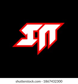 IN logo design, initial IN letter design with sci-fi style. IN logo for game, esport, Technology, Digital, Community or Business. I N sport modern Italic alphabet font. Typography urban style fonts.