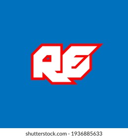 RE Logo Design, Initial RE Brief Design mit sci-fi Stil. RE Logo für Spiel, Support, Technologie, Digital, Community oder Business. R E sport moderne Schrift des italienischen Alphabets. Typografie urbane Schriftarten.