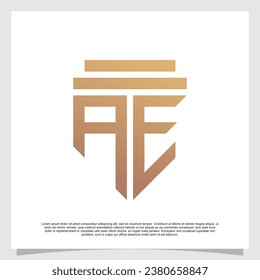 Logo design initial letter with shield for business creative concept Premium Vector