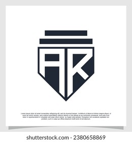 Letra inicial de diseño de logotipo con el escudo para el concepto creativo de empresa Vector Premium