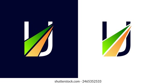 logo design Initial letter U financial marketing, financial, business with arrow direction logo vector illustration