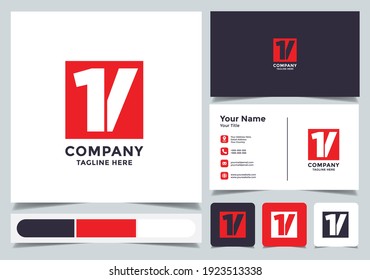 Diseño del logotipo de la letra inicial V con tarjeta de visita. Un logotipo único, exclusivo, elegante, profesional, limpio, sencillo y moderno. Adecuado para su negocio, empresa, etc.