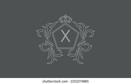 Logo-Design mit dem Anfangsbuchstaben X. Kann für Firmenlogos, Business, Postkarten verwendet werden.