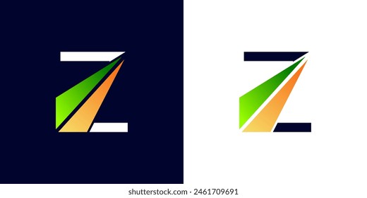 Diseño de logotipo Letra inicial Z marketing financiero, financiero, negocios con Ilustración vectorial de logotipo de dirección de flecha