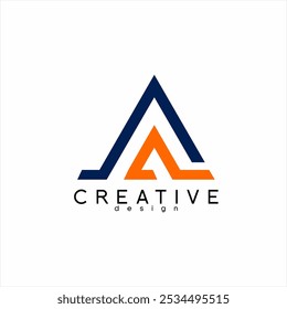 Logo design for initial letters AR or AP with a triangle concept.