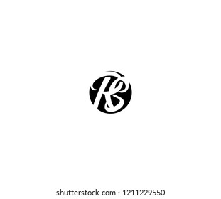 Logo Design Initial RS Letter Linked Inside Circle Monogram