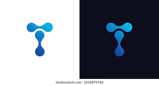 IT logo design with initial T is simple and modern