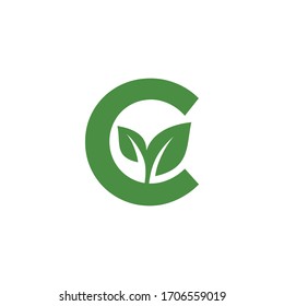 Logo design initials combination leaf nature