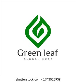 Logo design initials G and leaves simple and elegant