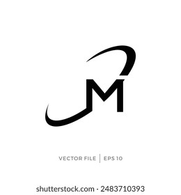 logo design of the initials letter M and orbit