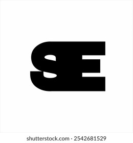 Logo design with initials letter SE or 8E.