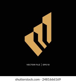 Logo design initials letter V and real estate
