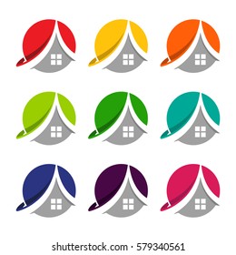 Logo design initials letter A with a wide variety of colors