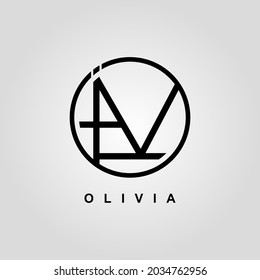 Logo design Initials Name Olivia Logo Nama Olivia