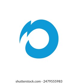 logo design with initials O circle with bolt