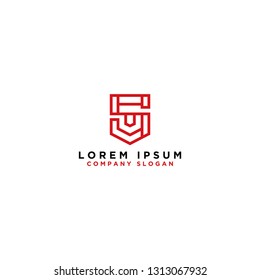 logo design with the initials S. The kind of beautiful logo for all company brands is red. - Vector