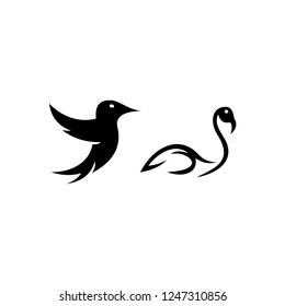 logo design inspiration / birds and swans...