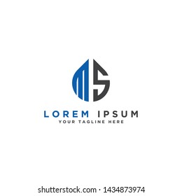 logo design inspiration for companies from the initial letters of the MS logo icon. -Vector