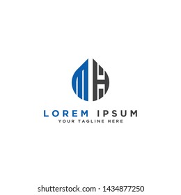 logo design inspiration for companies from the initial letters of the MH logo icon. -Vector