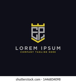logo design inspiration for companies from the initial letters of the EP logo icon. -Vector