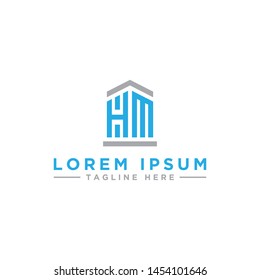 logo design inspiration for companies from the initial letters of the HM logo icon. -Vector