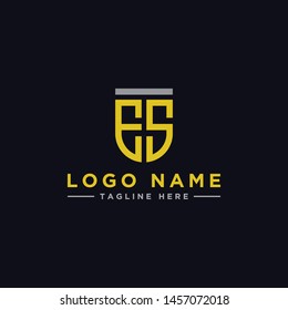 logo design inspiration for companies from the initial letters of the ES logo icon. -Vector