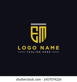 logo design inspiration for companies from the initial letters of the EM logo icon. -Vector